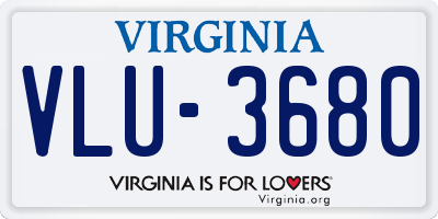 VA license plate VLU3680