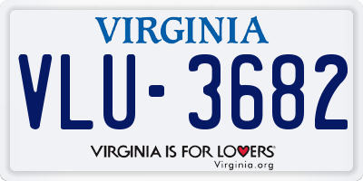 VA license plate VLU3682