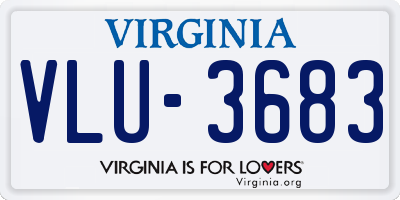 VA license plate VLU3683