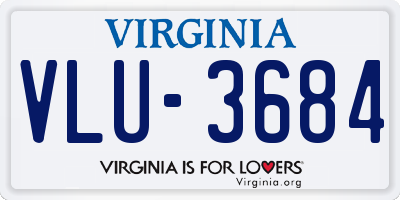 VA license plate VLU3684