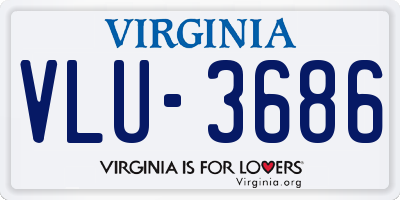 VA license plate VLU3686