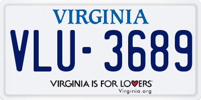 VA license plate VLU3689