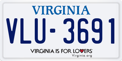 VA license plate VLU3691