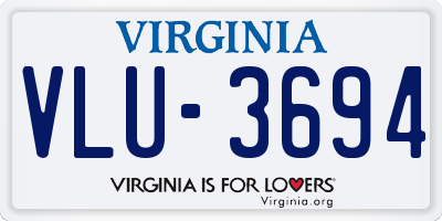 VA license plate VLU3694