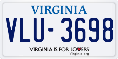 VA license plate VLU3698