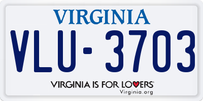 VA license plate VLU3703