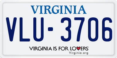 VA license plate VLU3706