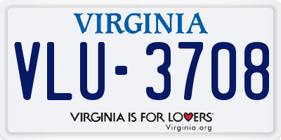 VA license plate VLU3708