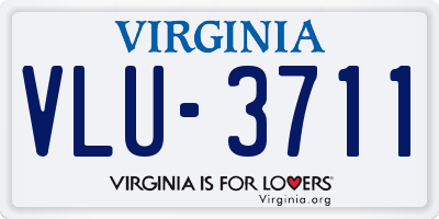 VA license plate VLU3711