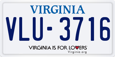 VA license plate VLU3716