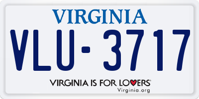 VA license plate VLU3717
