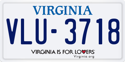 VA license plate VLU3718