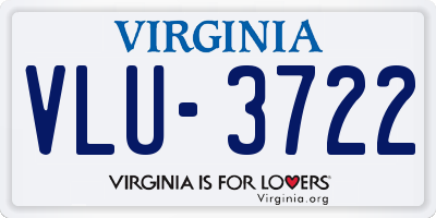 VA license plate VLU3722