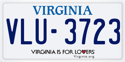 VA license plate VLU3723