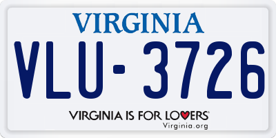 VA license plate VLU3726