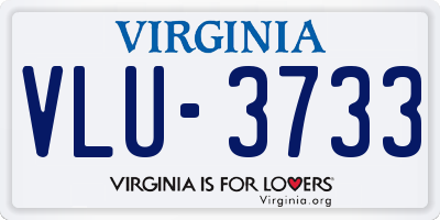 VA license plate VLU3733