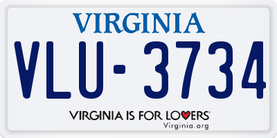 VA license plate VLU3734