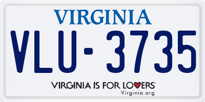 VA license plate VLU3735