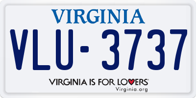 VA license plate VLU3737