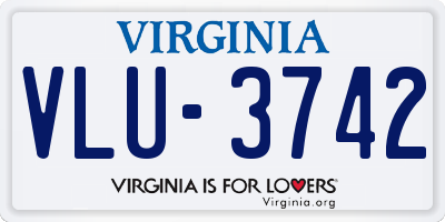 VA license plate VLU3742
