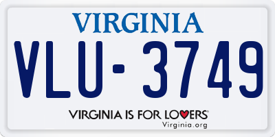 VA license plate VLU3749