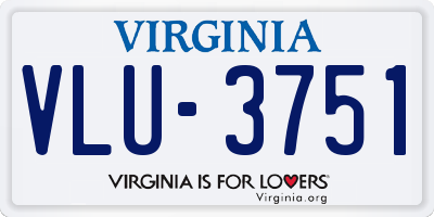 VA license plate VLU3751