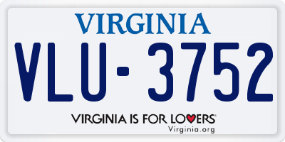 VA license plate VLU3752