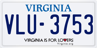 VA license plate VLU3753