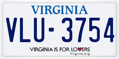 VA license plate VLU3754