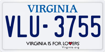 VA license plate VLU3755