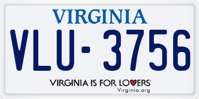 VA license plate VLU3756