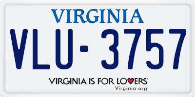 VA license plate VLU3757