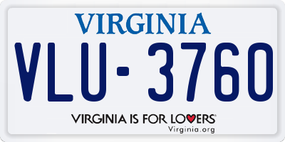 VA license plate VLU3760