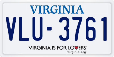 VA license plate VLU3761