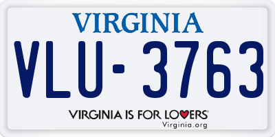 VA license plate VLU3763