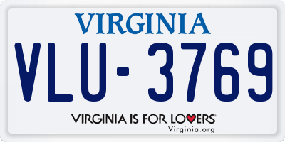 VA license plate VLU3769