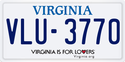 VA license plate VLU3770