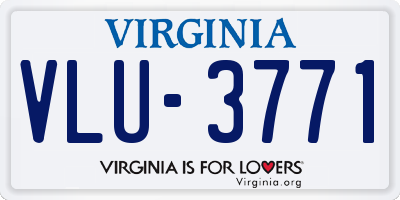 VA license plate VLU3771