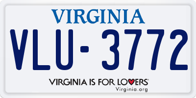 VA license plate VLU3772