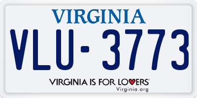 VA license plate VLU3773