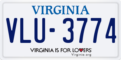 VA license plate VLU3774