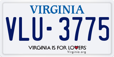 VA license plate VLU3775