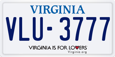 VA license plate VLU3777