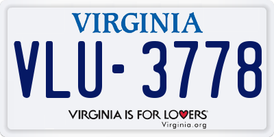 VA license plate VLU3778