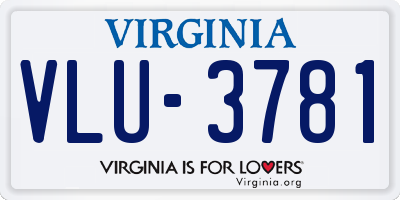 VA license plate VLU3781