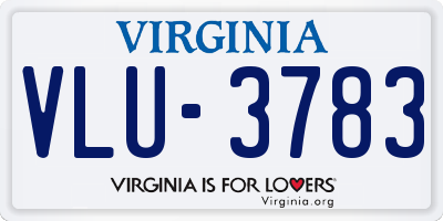 VA license plate VLU3783