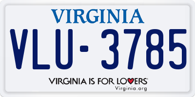VA license plate VLU3785
