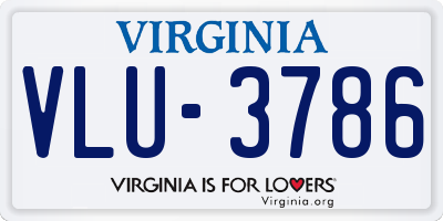 VA license plate VLU3786