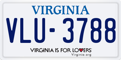 VA license plate VLU3788