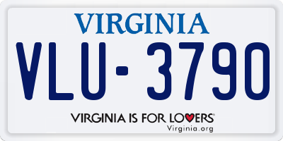 VA license plate VLU3790